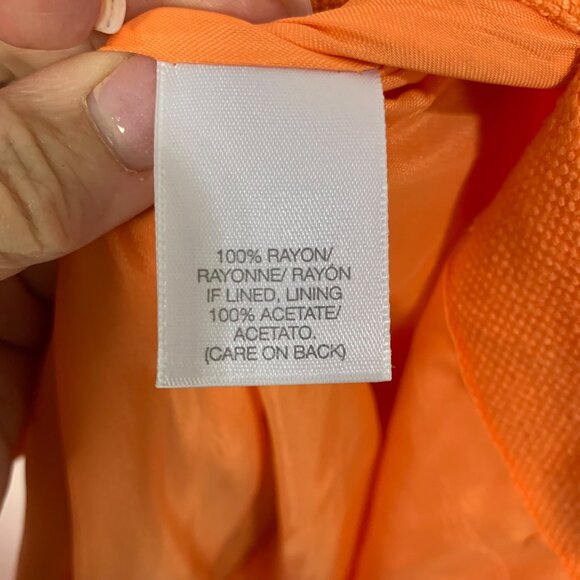 Vintage Y2K Peach Woven Skirt Suit By Susan Bristol Size 10 Blazer 14 Skirt 90s - Picture 13 of 15